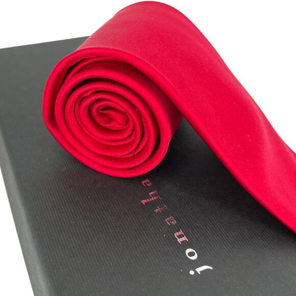 Jonathan Wachtel Men's Formal Silk Necktie in Red with Original Box - Picture 2 of 11